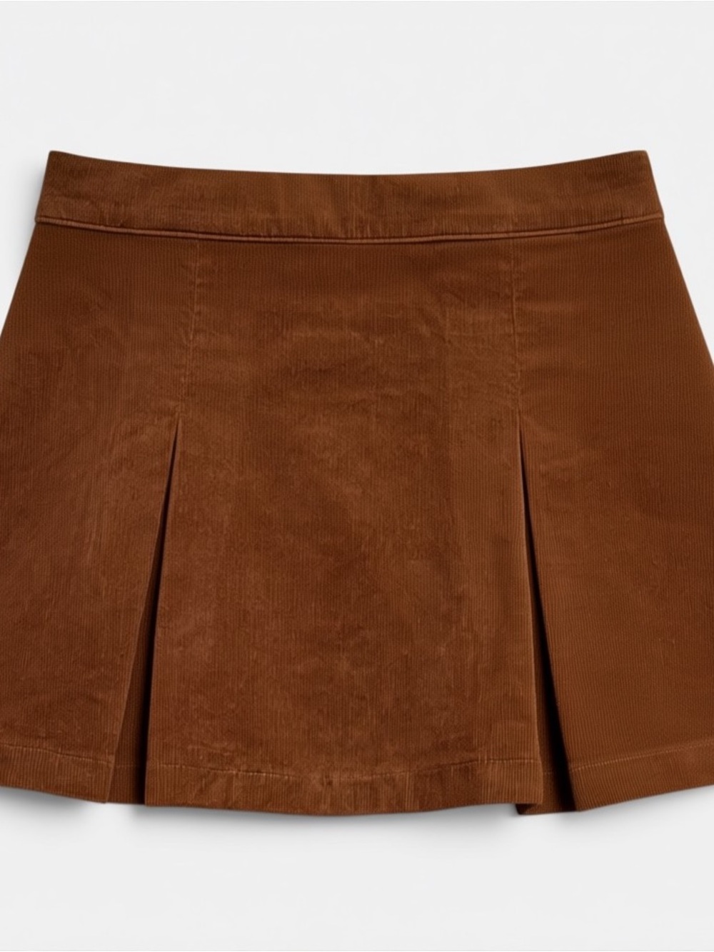 Crewcuts Girls Corduroy Pleated Mini Skirt Size 16 NWT Brown Back Zip A-Line